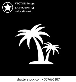 palm tropical tree  icon silhouette vector illustration 