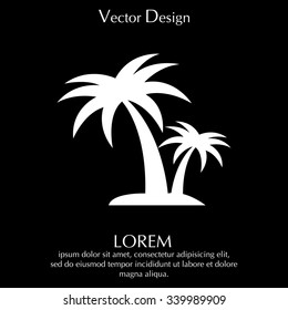 palm tropical tree  icon silhouette vector illustration 