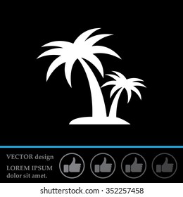 palm tropical tree  icon silhouette vector illustration 