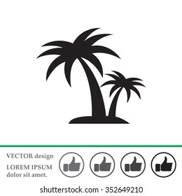 palm tropical tree  icon silhouette vector illustration 