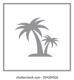 palm tropical tree  icon silhouette vector illustration 
