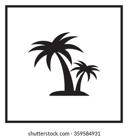 palm tropical tree  icon silhouette vector illustration 