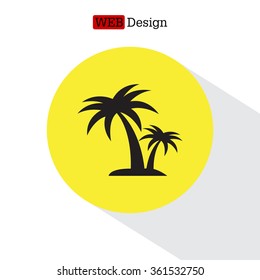 palm tropical tree  icon silhouette vector illustration 