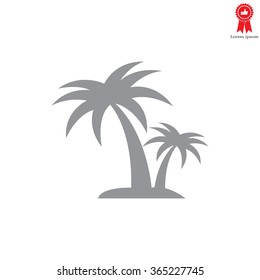 palm tropical tree  icon silhouette vector illustration 