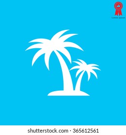 palm tropical tree  icon silhouette vector illustration 