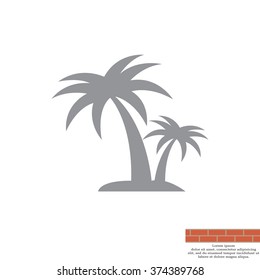 palm tropical tree  icon silhouette vector illustration 