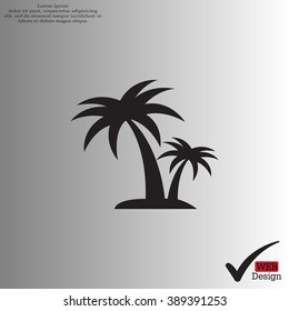 palm tropical tree  icon silhouette vector illustration 