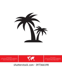 palm tropical tree  icon silhouette vector illustration 