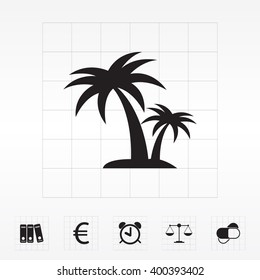 palm tropical tree  icon silhouette vector illustration 