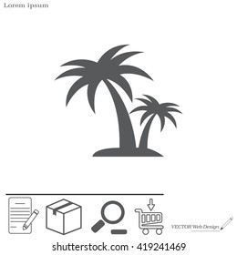 palm tropical tree  icon silhouette vector illustration 