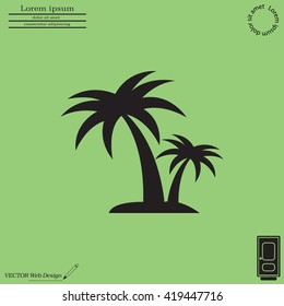 palm tropical tree  icon silhouette vector illustration 