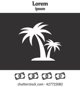 palm tropical tree  icon silhouette vector illustration 