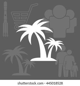 palm tropical tree  icon silhouette vector illustration 