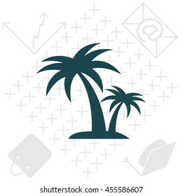 palm tropical tree icon (silhouette). vector illustration 