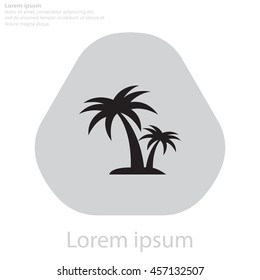 palm tropical tree icon (silhouette). vector illustration 