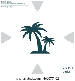 palm tropical tree icon (silhouette). vector illustration 