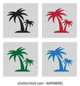 palm tropical tree icon (silhouette). vector illustration 