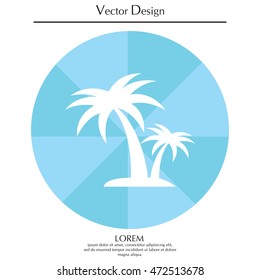 palm tropical tree icon (silhouette). vector illustration 
