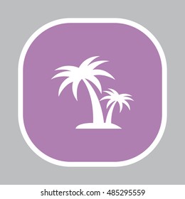palm tropical tree icon (silhouette). vector illustration 
