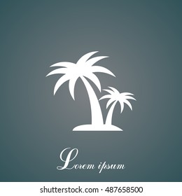 palm tropical tree icon (silhouette). vector illustration 
