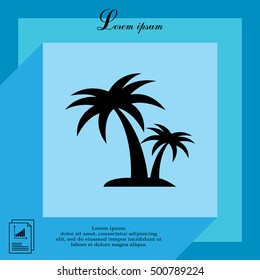 palm tropical tree icon (silhouette). vector illustration 