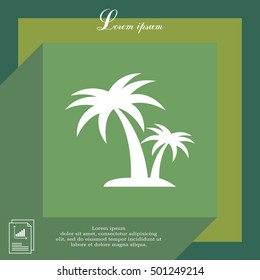 palm tropical tree icon (silhouette). vector illustration 