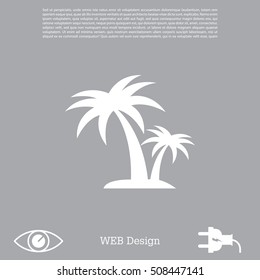 palm tropical tree icon (silhouette). vector illustration 