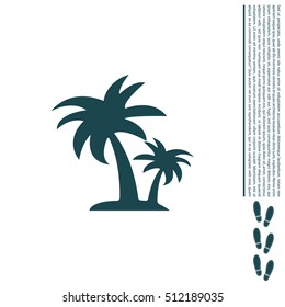 palm tropical tree icon (silhouette). vector illustration 