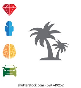 palm tropical tree icon (silhouette). vector illustration 