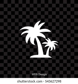 palm tropical tree icon (silhouette). vector illustration 