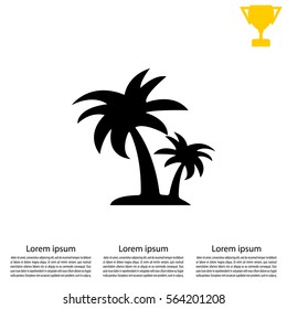 palm tropical tree icon (silhouette). vector illustration 