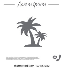 palm tropical tree icon (silhouette). vector illustration 