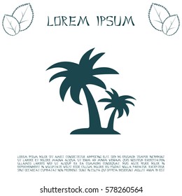 palm tropical tree icon (silhouette). vector illustration 
