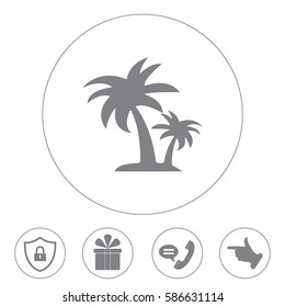 palm tropical tree icon (silhouette). vector illustration 