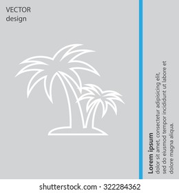 palm tropical tree line icon silhouette. vector illustration 