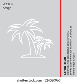palm tropical tree line icon silhouette. vector illustration 
