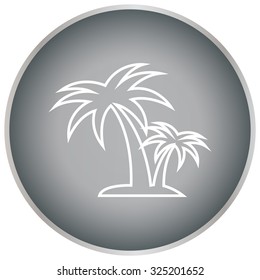 palm tropical tree line icon silhouette. vector illustration 