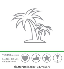 palm tropical tree line icon silhouette. vector illustration 