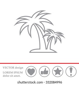 palm tropical tree line icon silhouette. vector illustration 