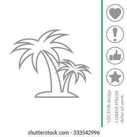 palm tropical tree line icon silhouette. vector illustration 
