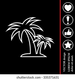palm tropical tree line icon silhouette. vector illustration 