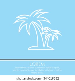 palm tropical tree line icon silhouette. vector illustration 