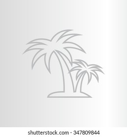 palm tropical tree line icon silhouette. vector illustration 