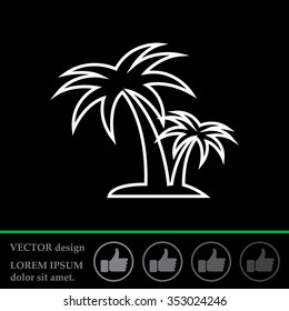 palm tropical tree line icon silhouette. vector illustration 