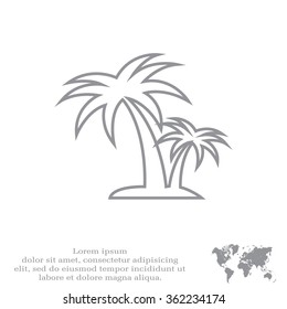 palm tropical tree line icon silhouette. vector illustration 