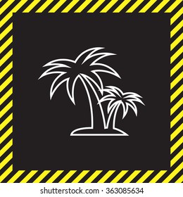 palm tropical tree line icon silhouette. vector illustration 