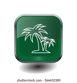 palm tropical tree line icon silhouette. vector illustration 