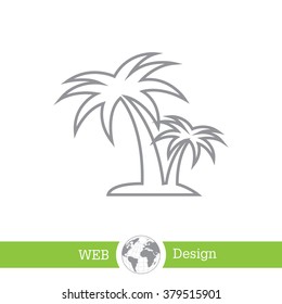 palm tropical tree line icon silhouette. vector illustration 