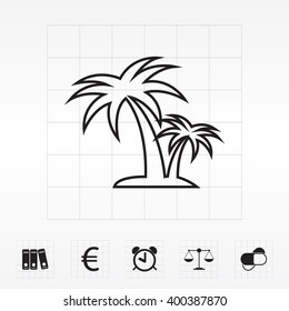 palm tropical tree line icon silhouette. vector illustration 
