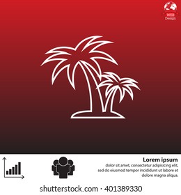 palm tropical tree line icon silhouette. vector illustration 